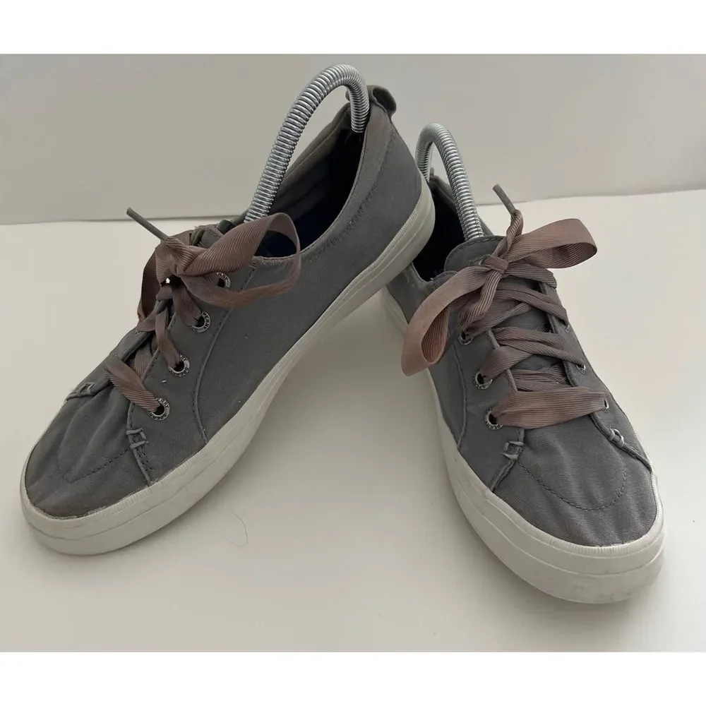 Sperry Top Sider‎ Ribbon Laced Boat Sneakers Gray Women's 8.5